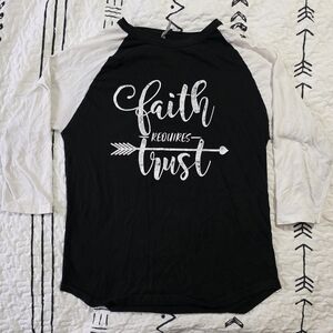 Black and White Raglan Sleeve Top